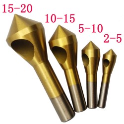 4pcs Countersink Deburring Drill Bits Taper Hole Cutter Chamfering Tools 2-20mm Silver