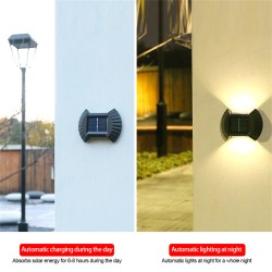 4pcs Led Outdoor Solar Lamp Intelligent Sensor Waterproof Automatic Wall Lamp 2LED Warm White
