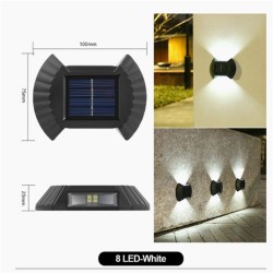 4pcs Led Outdoor Solar Lamp Intelligent Sensor Waterproof Automatic Wall Lamp 8LED Warm White
