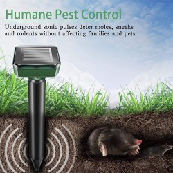 4pcs Solar Mouse Repeller Ultrasonic Outdoor Built-in Buzzer Vibrating Electronic Led Farm Snake Repellent Square