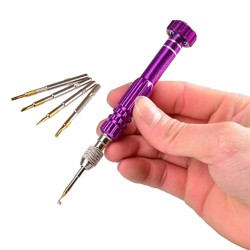 5-in-1 Repair Opening Magnetic Screwdriver Kit Set for Watch Phone Precision Screwdrivers Purple