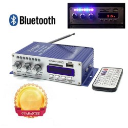 502S Mini Bluetooth Amplifier Remote Control USB/SD Card Player FM Radio Power Amplifier 12V blue Bluetooth power amplifier