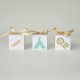 50pcs White Kraft Paper Candy Box Square Container for Wedding Party 5.5*5.5cm Green triangle