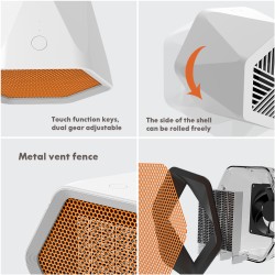 600w/1000w Portable Electric Air Heater Fan PTC Ceramic Heating Overheat Protection for Office Tabletop Home Japanese plug