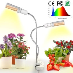 68W DC5V 3Lights LED Plant Grow Light with Smart Dimming Switch Double Head Clip for Office USB Interface 3 lights