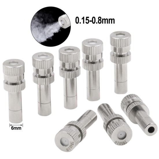 6mm Connectors Low Pressure Fogging Nozzle Water Spray Nozzle Humidification Dust Removal Cooling 0.3mm