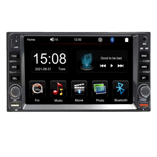 7 Inch Car MP5 Player Touch-screen Bluetooth Fm Radio Aux Reversing Rear View for Corolla Black