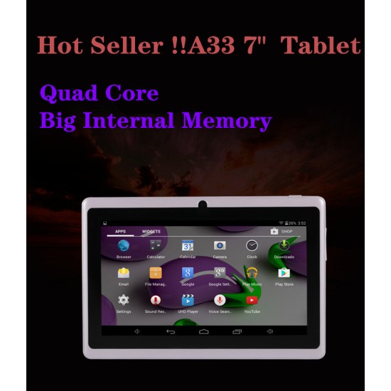 7 inch Tablet PC 1024x600 HD Black_512MB+8GB