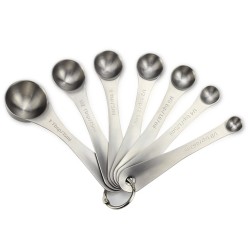 7Pcs/Set Stainless Steel Measuring Spoon Baking Tools Kitchen Gadget Stainless steel