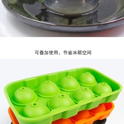 8 Cavities Ice Balls Maker Round Silicone Tray Mold for Ice Pudding Mousse Jelly black_black