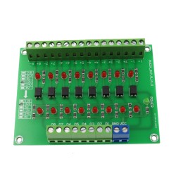 8-channel DST-1R8P-N 24V to 5V 8 Channel Optocoupler Isolation Board Plc Signal Level Voltage Conversion Board