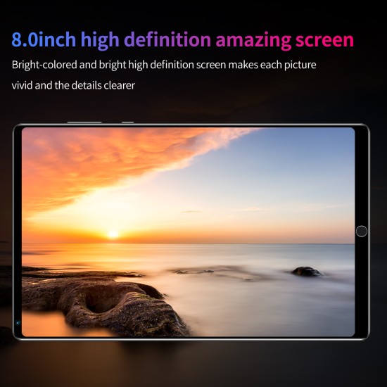 8 inch MTK6592 Octa-core Smart Tablet 1GB RAM 16GB ROM Ips HD Display 3000mAh Ultra-thin Android Tablet Black EU plug
