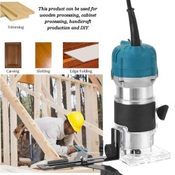 800W Electric Hand Wood Trimmer Wood Router Mounting Accessory Storage Case Set U.S. regulations