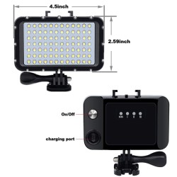 84 LED High Power Dimmable Waterproof LED Video Light Waterproof 164ft(50m) Underwater Lights Dive Light for Gopro Canon Nikon