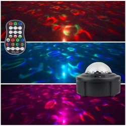90 In one Voice-Activated Starry Projection USB Water Flame  Light Lamp  British regulatory