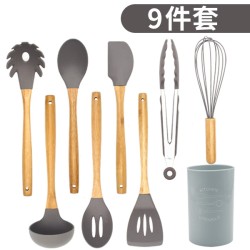 9Pcs/Set Kitchen Utensil Set Silicone Cooking Nonstick Cookware Spatula Spoon Set with plastic tube