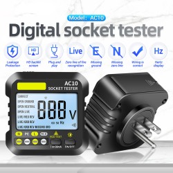 ANENG LCD Receptacle Tester Socket Phase Detector Digital Voltage Display Ground Leakage Tester Fault Checker US Plug