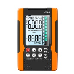 ANENG Q60s Digital Multimeter Ai Voice Recognition Transistor Tester 6000 Counts Trms Automatic Capacitance Meter Orange