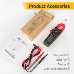 ANENG St185 Digital Clamp Meter Multimeter 4000 Counts Auto-ranging Tester AC DC Voltage Current Detection Pen Black Red
