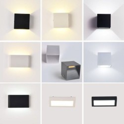 Adjustable 6W LED Wall Lamp AC85-265V COB Waterproof Aluminum Cube Outdoor Porch Wall Light  White light