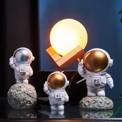 Astronaut Model Ornaments Spaceman Crafts Decoration for Home Desktop Living Room Bookshelves Car Gold