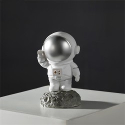 Astronaut Model Ornaments Spaceman Crafts Decoration for Home Desktop Living Room Bookshelves Car Silver