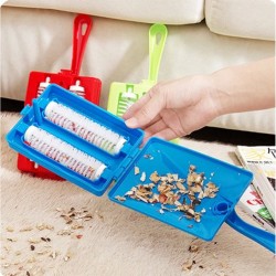 Brushes Carpet Cleaner Crumb Sweeper Double Roller Dirt Cleaning Tool Table Sofa Brush  Random