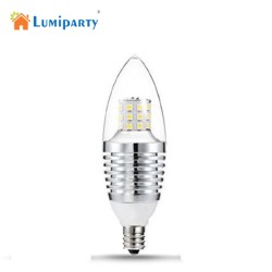 Candelabra LED Triac Dimmable Crystal Light Bulb 7-Wat Warm White Light Bulb,E12 Candelabra Base,110V,650 Lumens,2700-3200k LED Lights, Torpedo Shape,Thread Sliver