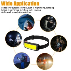 Cob Led Headlight 3000lm Waterproof USB Rechargeable Flashlight Torch BL-SLG14