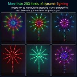 Colorful Led 2.4G Firework Lights 16 Million Colors 213 Dynamic Modes Strip Lights for Festival Decoration 24 Keys Fireworks Light