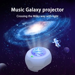 Colorful Projection Lamp Atmosphere Light 3 Adjustable Brightness Romantic Starry Sky Galaxy Projector White