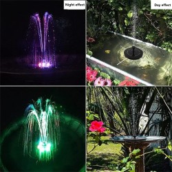 Colorful Solar Fountain Brushless Motor 1800 Ma Battery Outdoor Garden Decoration