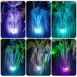 Colorful Solar Fountain Brushless Motor 1800 Ma Battery Outdoor Garden Decoration