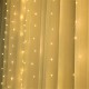 Copper 3 X 3m 300 Led Lamps Lights  String, Usb Charging Remote Control Curtain Lamp String, Waterproof Twinkle Wall Lights For Room Decoration Warm Light