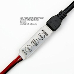 Dragonpad 12V 12A Inline Mini LED Dimmer Controller for Single Color LED Strip Lights and Dimmable LED Products