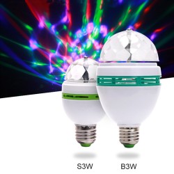 E27 3W 100-240V Colorful Auto Rotating RGB LED Bulb Stage Light Party Lamp Disco for  Party Festival Wedding Decoration