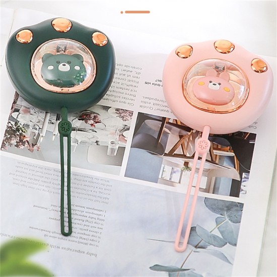 Electric Hand Warmer Usb Rechargeable Mini Cute Cat Claw Shaped Hands Heater for Winter Traveling Hiking Dark Green