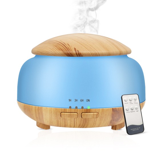 Essential Oil Diffuser with 300ml Water Tank Ultrasonic Cool Mist Humidifier Night Light Dark Wood Grain US plug