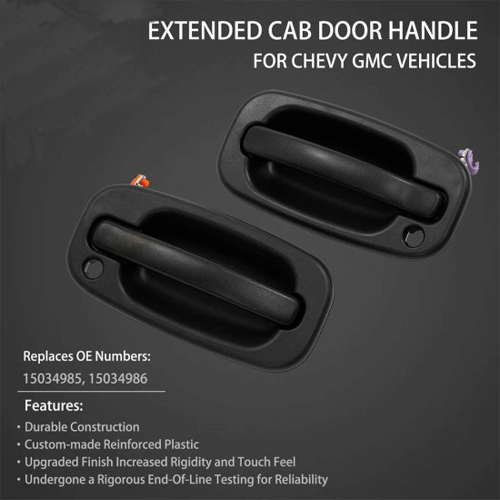 Exterior Door Handle Front Left Right with Key Hole for 99-06 Chevy Silverado GMC OE:15034985, 15034986  Left and right