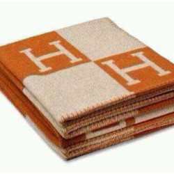 Fashionable Comfortable H-pattern Wool Cashmere Plaid Blanket 130*180cm Soft Warm Blanket Bed Sheet for Sofa Car Travel Orange