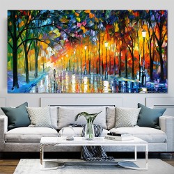 Frameless Street View Oil Painting for Living Room Bedroom Decoration 50x100cm painting core_AA295