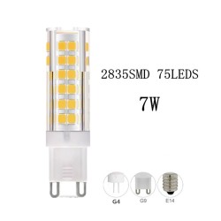 G9 75led Light Bulb 7W 220-240V 2835smd 450lm High Brightness Energy Saving Long Service Life Lamp 6500K Cool White