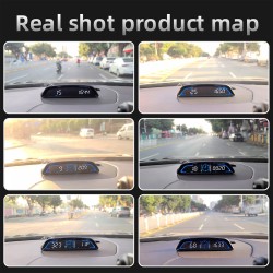 Gps Hud Head Up Display Car HD Digital Speedometer Smart Alarm Universal Odometer Black