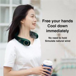 Hanging Neck Fan 3 Speed Low Noise Led Digital Display Hands Free Bladeless Wearable Sport Cooling Fan White