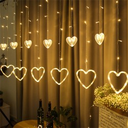 Heart-shaped Led Light  String Love Letter Curtain Lamps Battery Powered Waterproof Decorative Hanging Lights For Bedroom Kitchens Terraces love colorful