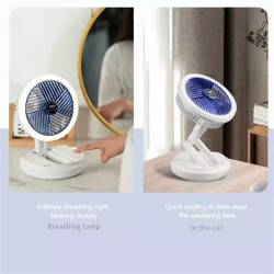 Household Folding Fan with Led Light Portable Wall Mounted Rechargeable Rotating Ceiling Fan with light
