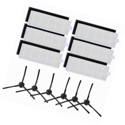 ILIFE A6 A4 A4s 3 HEPA Filter and 4 Side Brushes for Robot Vacuum Cleaner Parts  3 filters, 4 side brushes