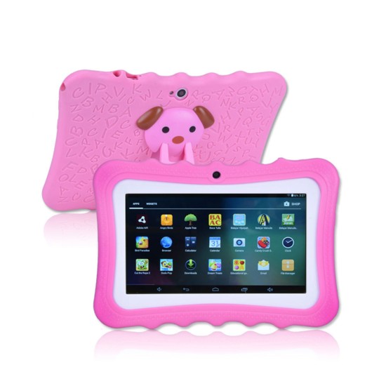 Kids Tablet 7-inch Android 4.4 1024x600 HD Screen Quad Core CPU Wireless Wi-Fi Dual Camera Tablet Blue