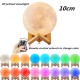 LED 16 Colors 3D Printing Warm Moon Lamp with Remote Control Touch Control Light for Room Office Decaration 10cm