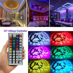 LED 5050 RGB Colorful Soft Strip Lights with 44-key Remote Control Set 12V High Bright Low Voltage Light U.S. regulations